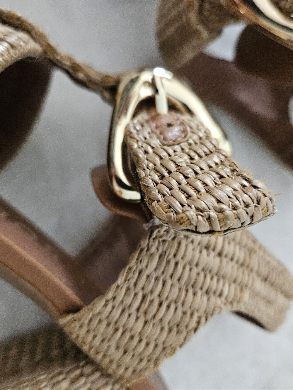 Aerosole Soave Woven Block Heel Tan Sandals - Picture 6 of 8